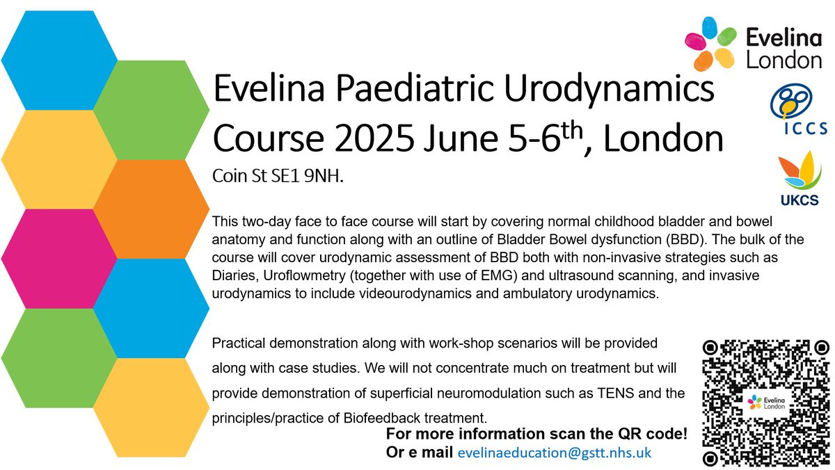 Evelina Paediatric Urodynamics Course 2025 poster